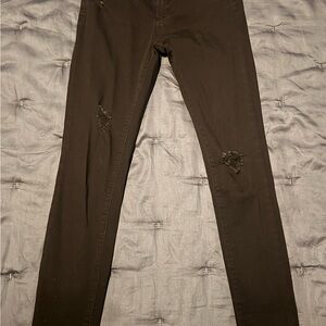 Distressed Skinny Jeans - black